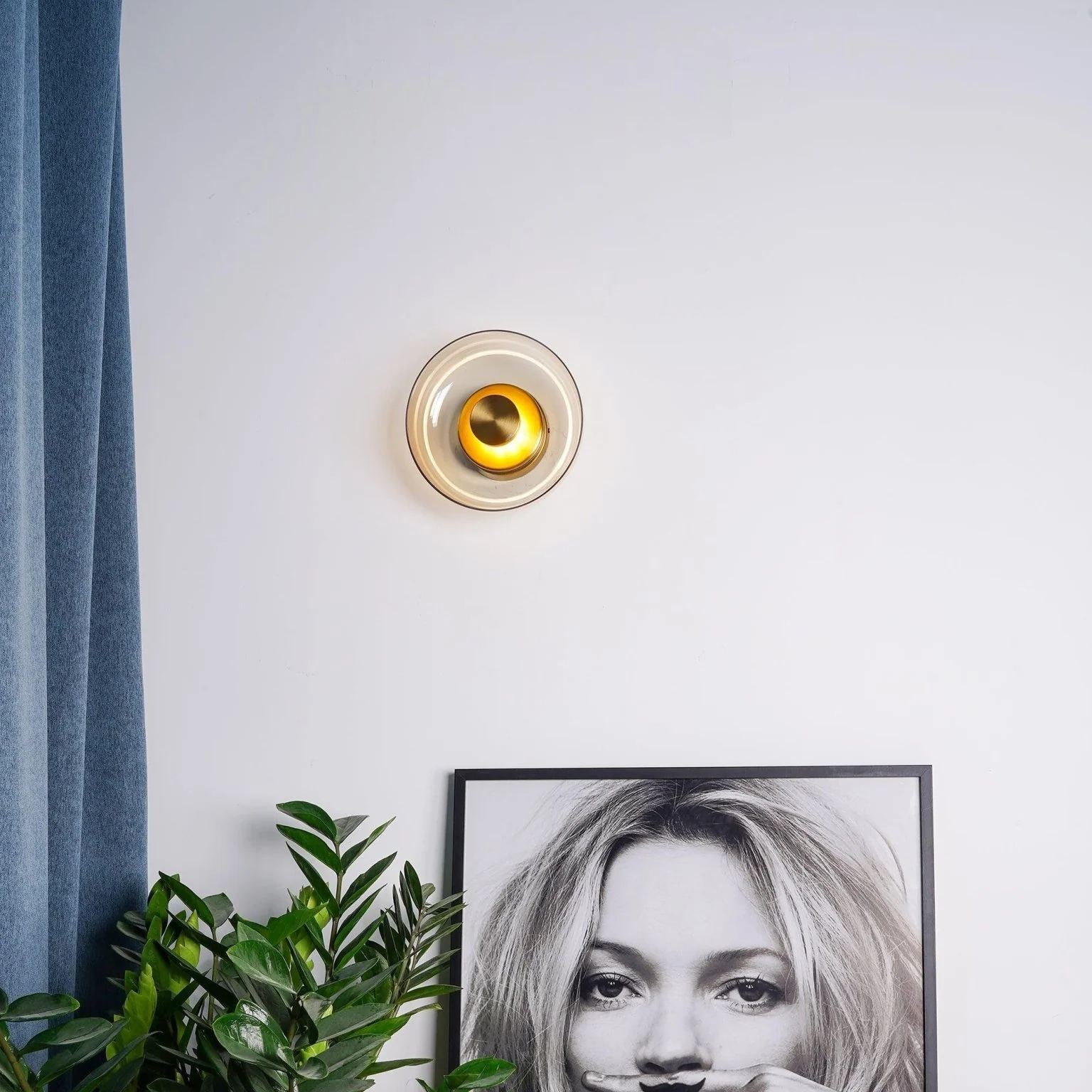 Hailie Modern Round Bowl Glass Wall Light Shades Bedroom Hallway