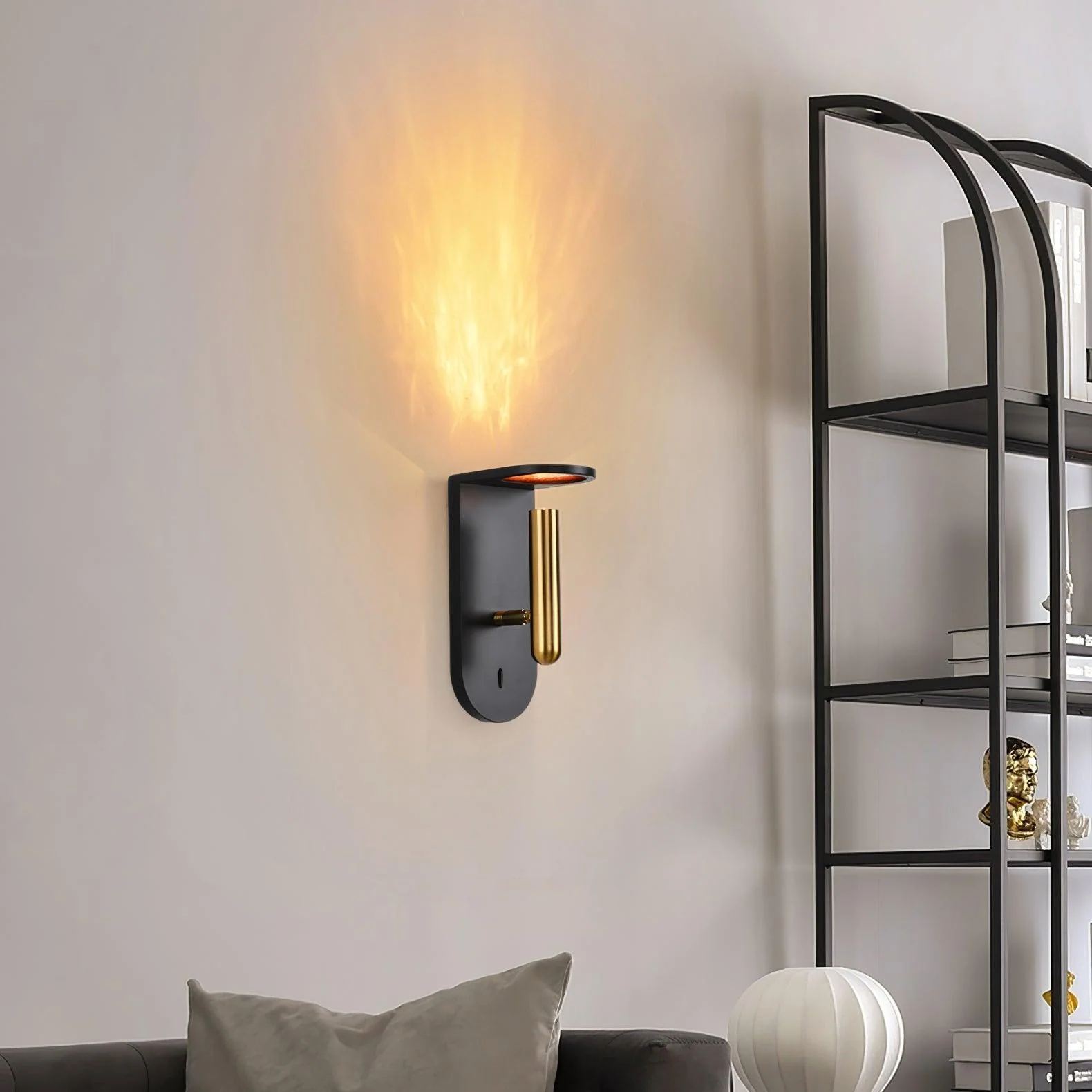 Edge Minimalism Acrylic Metal Black White Wall Lamp Dining Room Bedroom