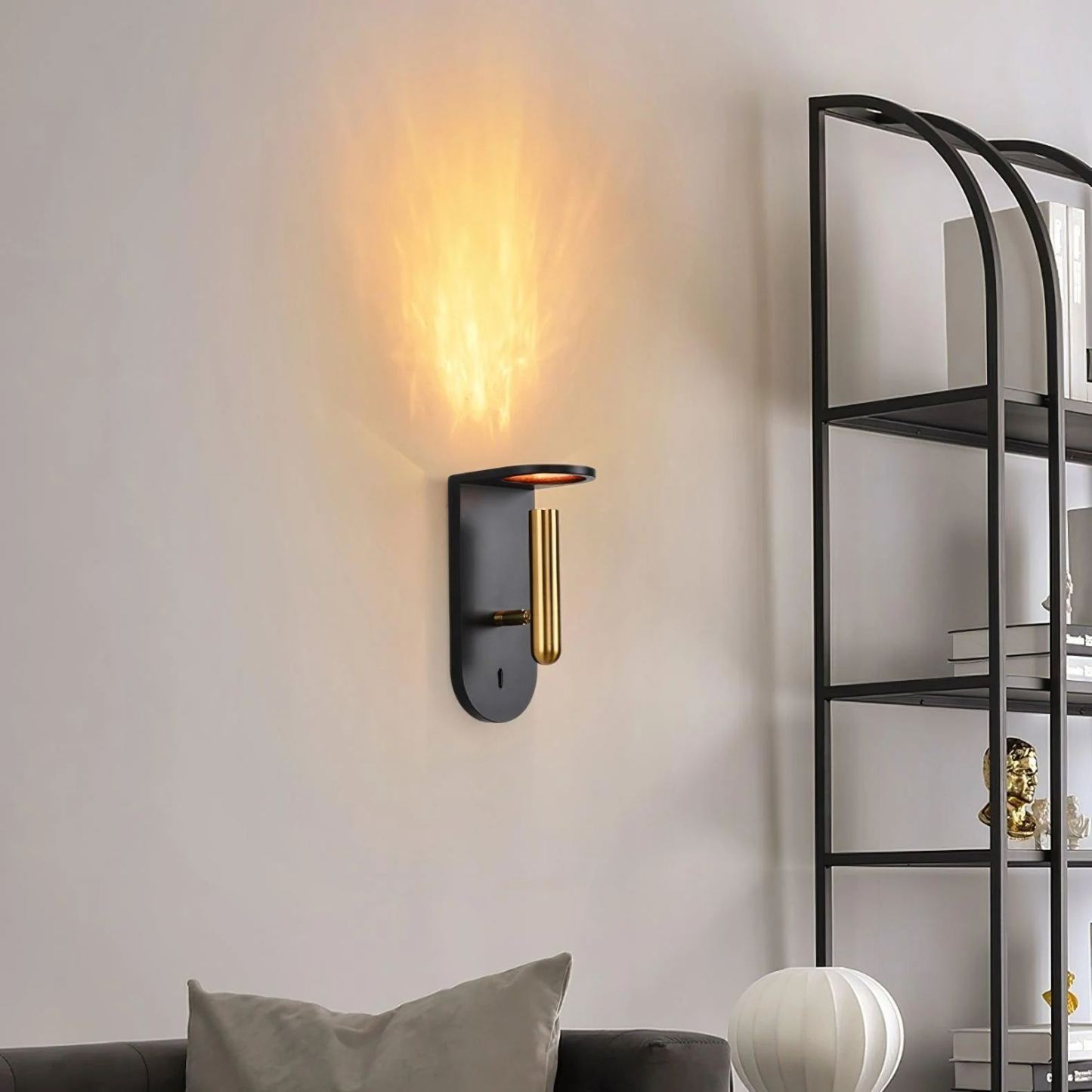 Edge Minimalism Acrylic Metal Black White Wall Lamp Dining Room Bedroom