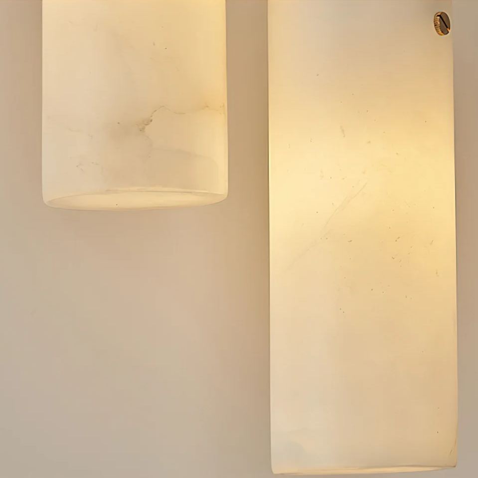 Ozawa pendant light, close-up of stone shade texture