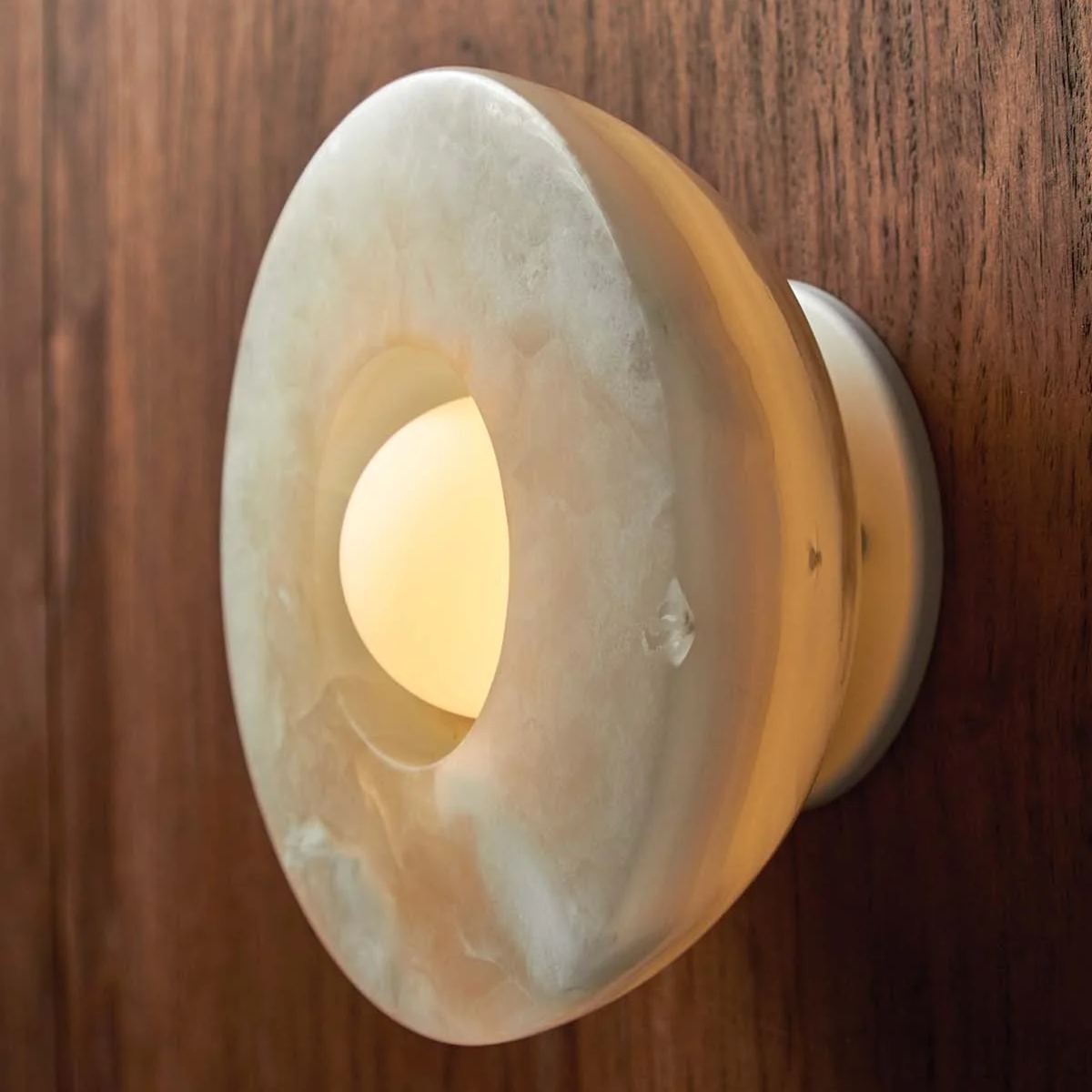 Elif Marble Wall Lamp on wooden wall, Lassola