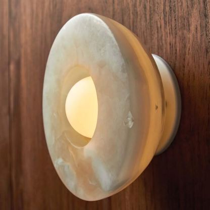 Elif Marble Wall Lamp on wooden wall, Lassola