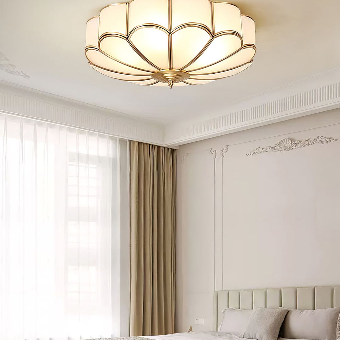 Alessio Modern Metal Glass Ceiling Lamp Bedroom Living Room