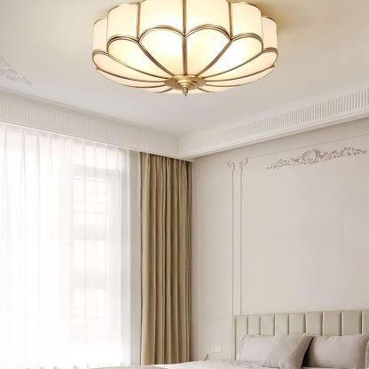 Alessio Modern Metal Glass Ceiling Lamp Bedroom Living Room