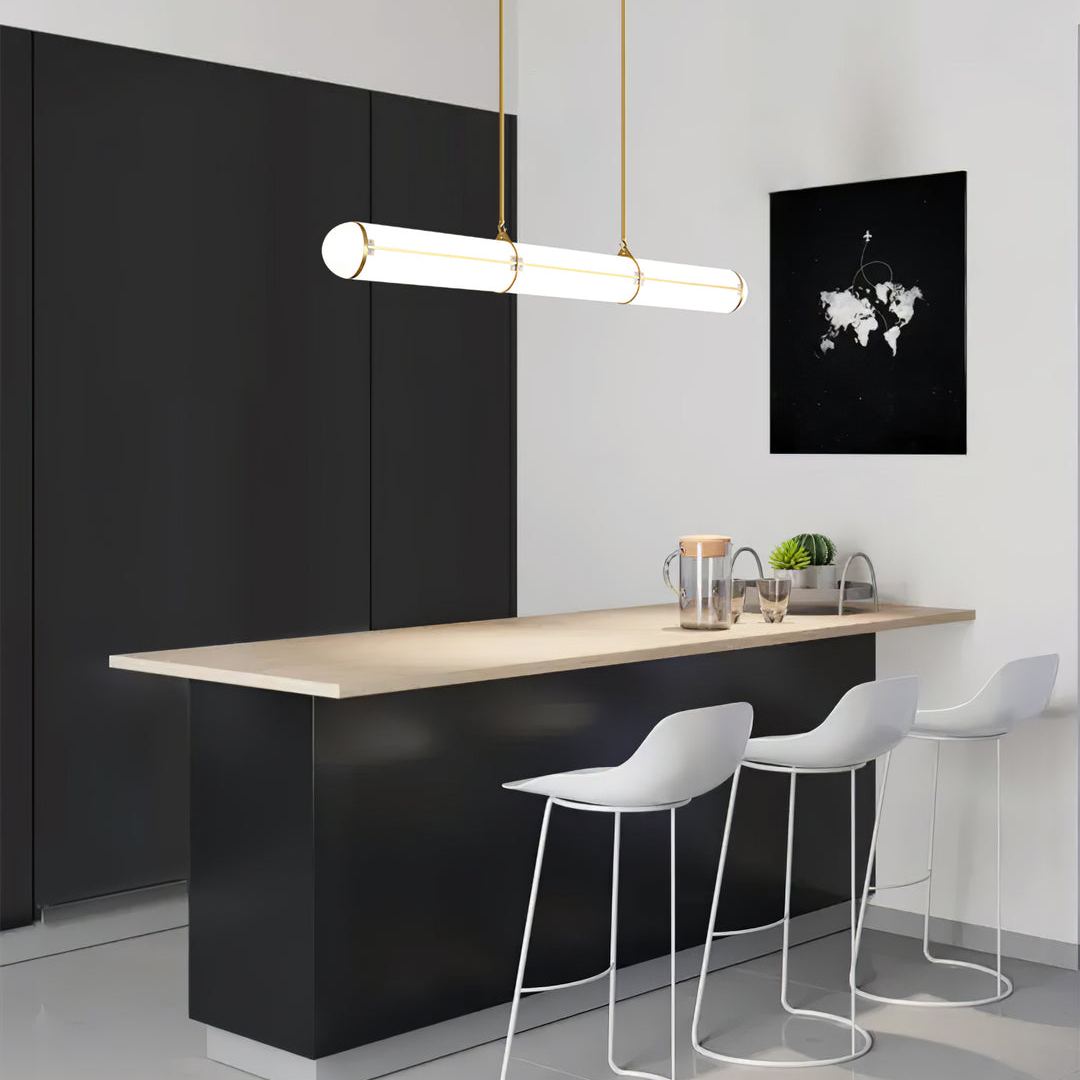 Alessio Industrial Metal Acrylic Gold Black Pendant Light Bedroom Living Room