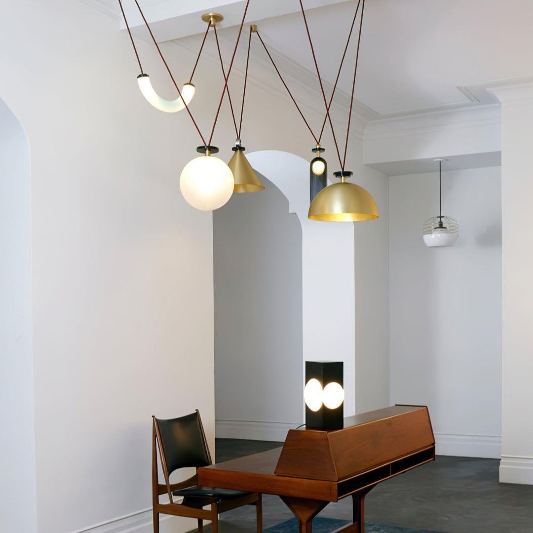 Alessio Unusual Metal Glass Pendant Light Bedroom Living Room