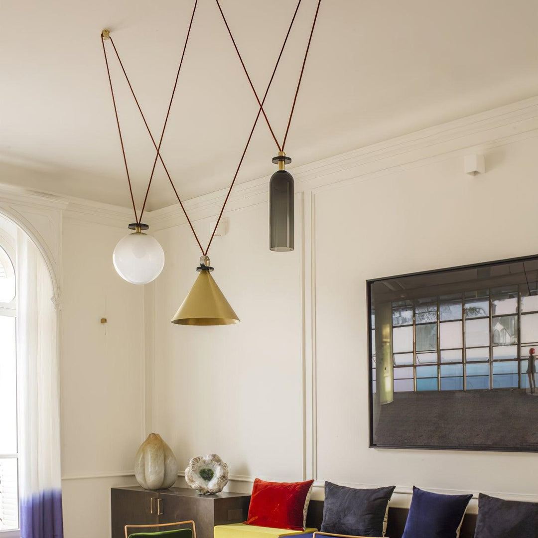 Alessio Unusual Metal Glass Pendant Light Bedroom Living Room