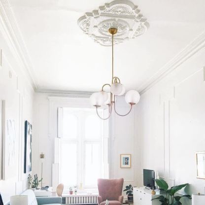 Alessio Vintage Metal Glass Gold Black Pendant Light Bedroom Living Room