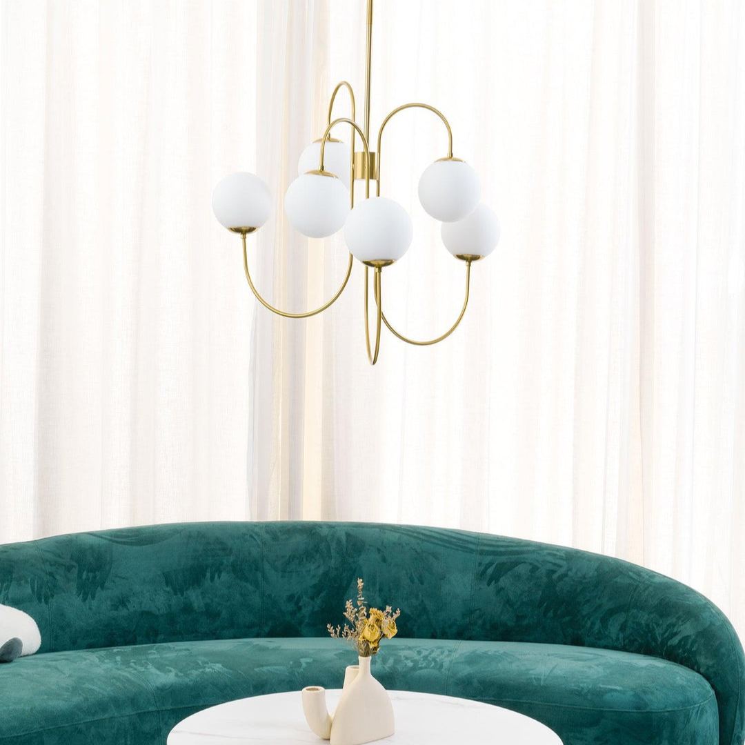Alessio Vintage Metal Glass Gold Black Pendant Light Bedroom Living Room
