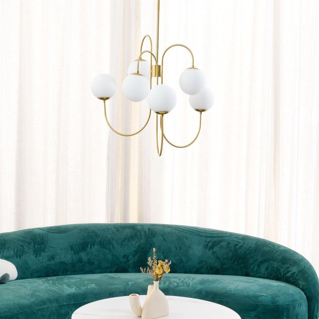 Alessio Vintage Metal Glass Gold Black Pendant Light Bedroom Living Room
