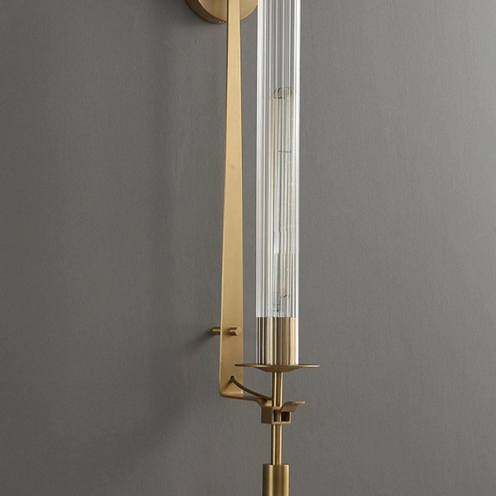 Alessio Minimalism Brass Metal Glass Wall Lamp Bedroom Living Room