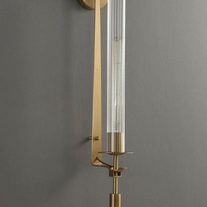 Alessio Minimalism Brass Metal Glass Wall Lamp Bedroom Living Room