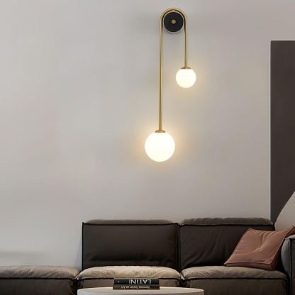 Edge Minimalism Metal Gray Black Brass Glass Wall Lamp Bedroom Living Room