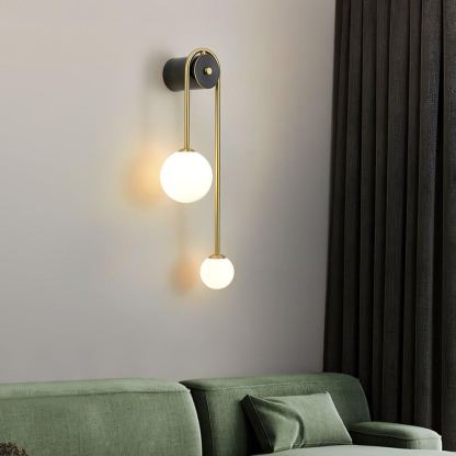 Edge Minimalism Metal Gray Black Brass Glass Wall Lamp Bedroom Living Room