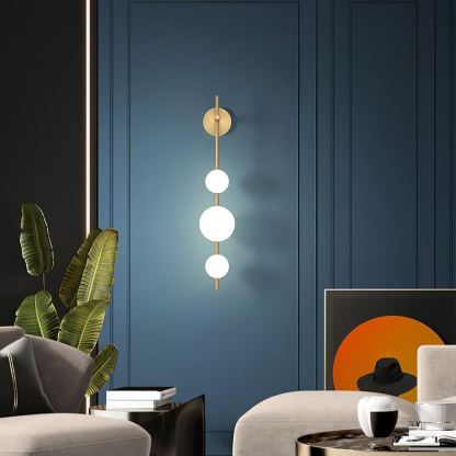 Edge Minimalism Metal Glass Plastic Wall Lamp Bedroom Living Room