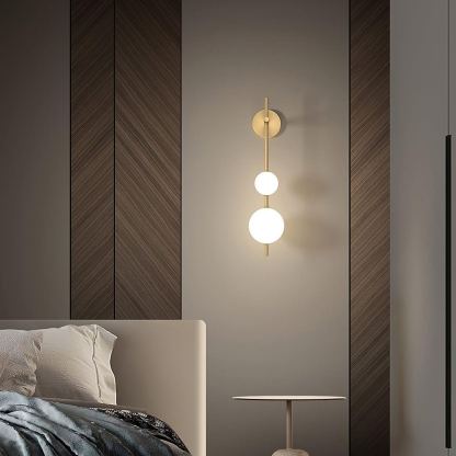 Edge Minimalism Metal Glass Plastic Wall Lamp Bedroom Living Room