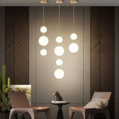 Edge Minimalism Brass Black Metal Glass Pendant Light Bedroom Living Room
