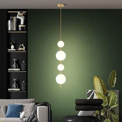 Edge Minimalism Brass Black Metal Glass Pendant Light Bedroom Living Room