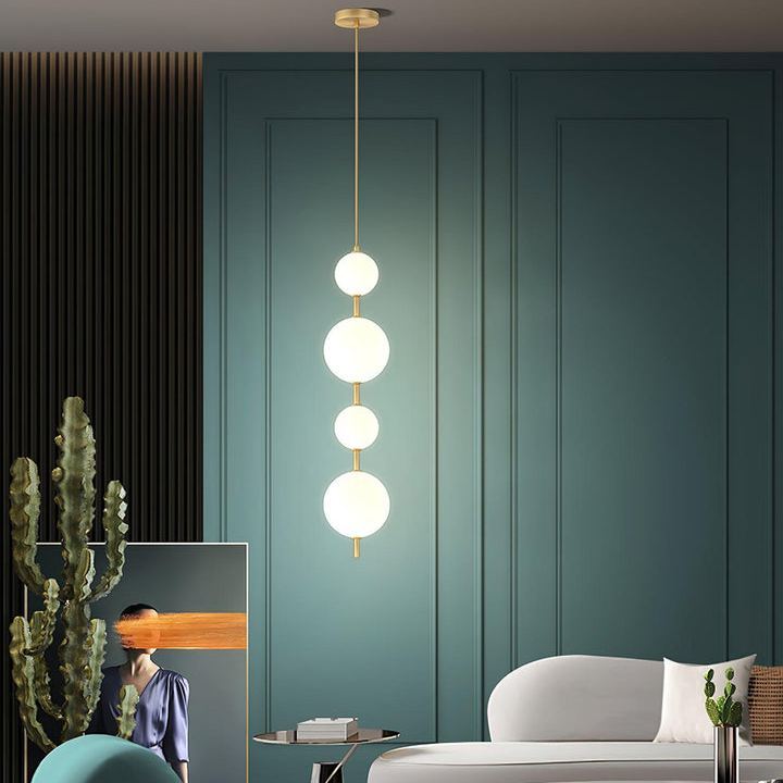 Edge Minimalism Brass Black Metal Glass Pendant Light Bedroom Living Room
