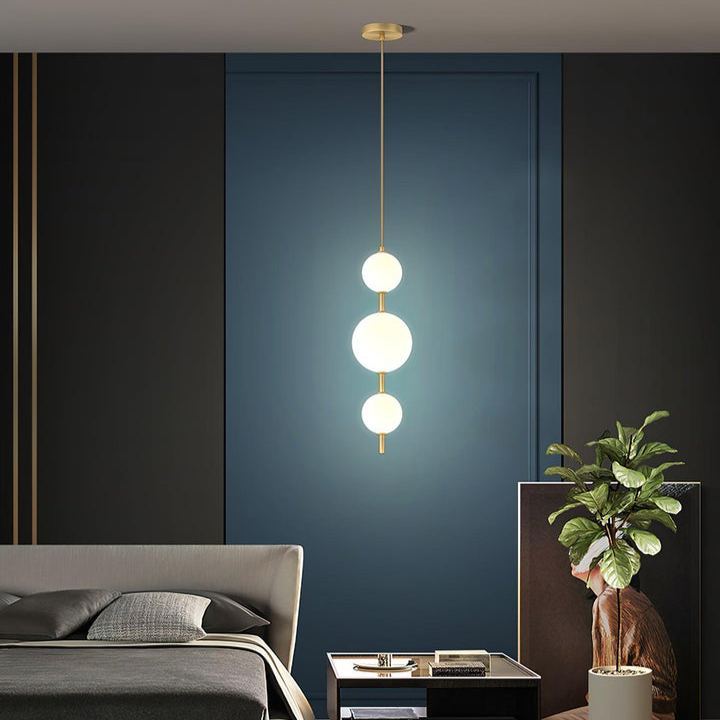 Edge Minimalism Brass Black Metal Glass Pendant Light Bedroom Living Room