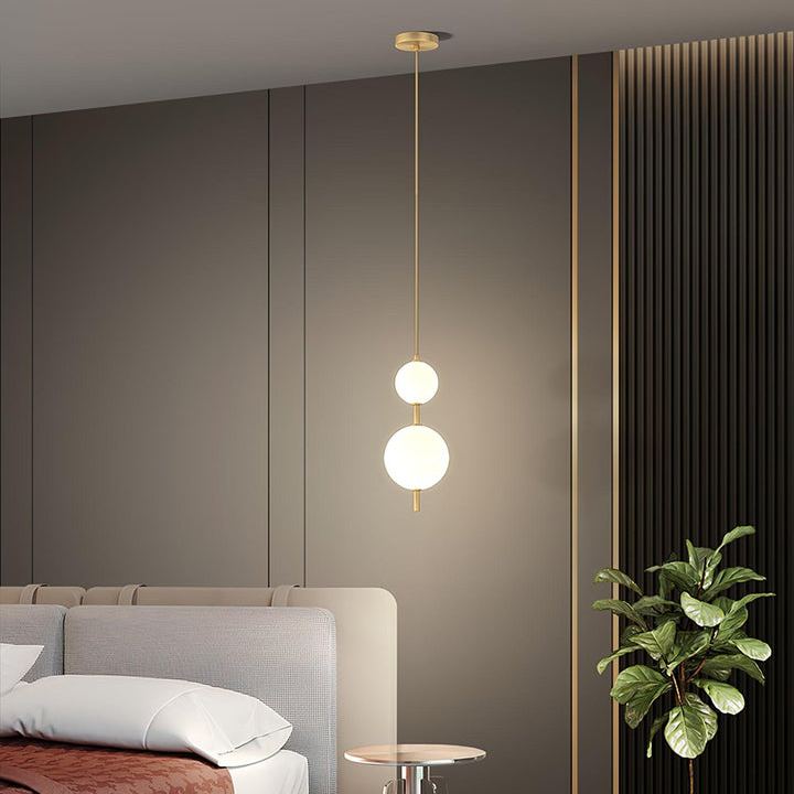 Edge Minimalism Brass Black Metal Glass Pendant Light Bedroom Living Room