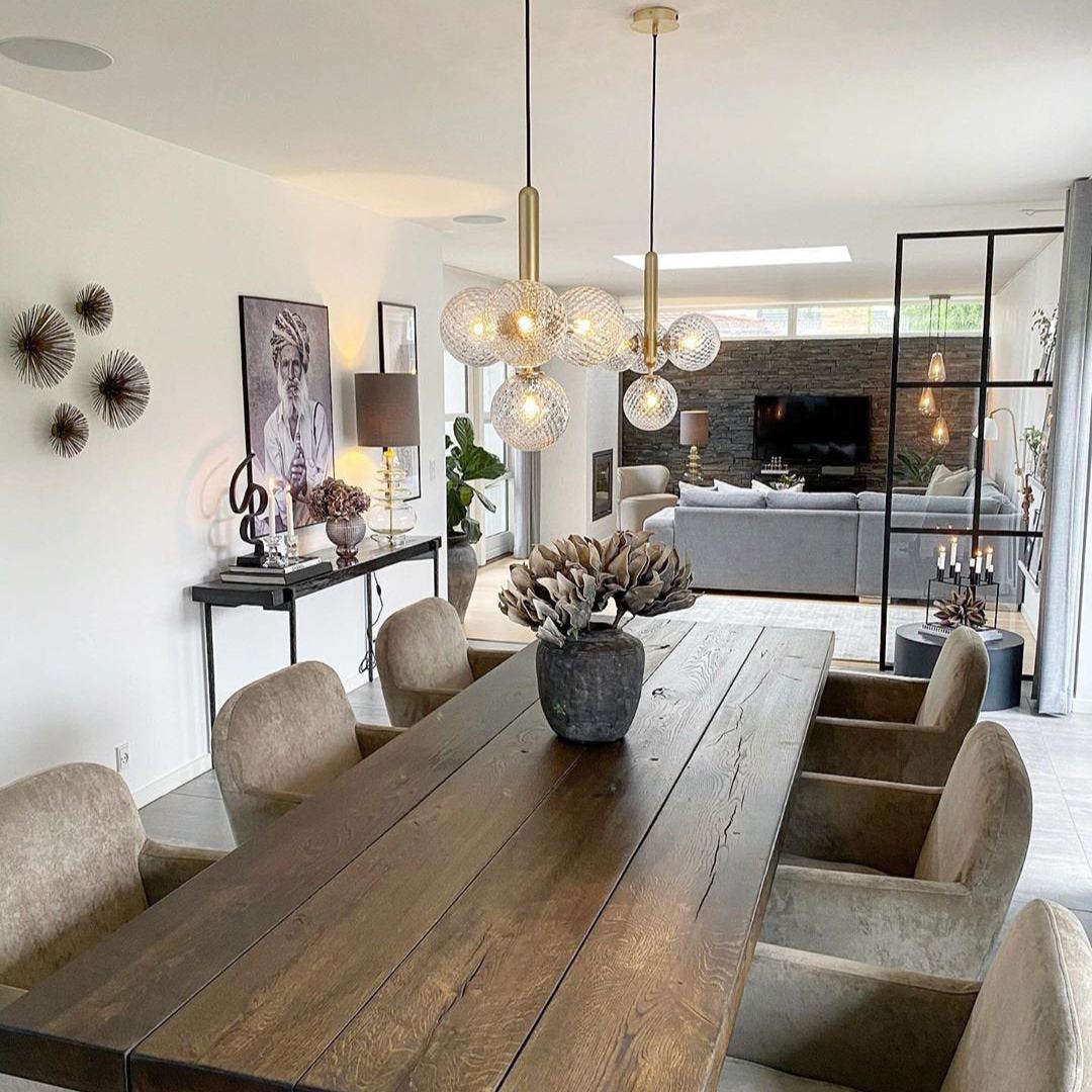 Hailie Minimalism Metal Glass Pendant Light Bedroom Living Room