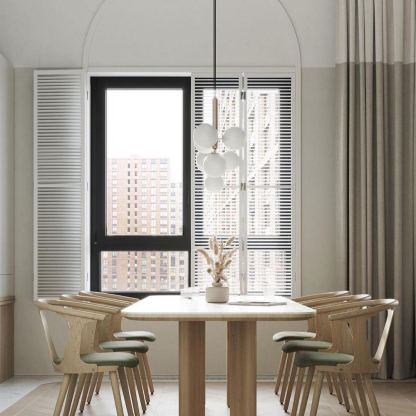 Hailie Minimalism Metal Glass Pendant Light Bedroom Living Room