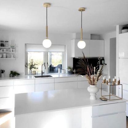 Hailie Minimalism Metal Glass Pendant Light Bedroom Living Room