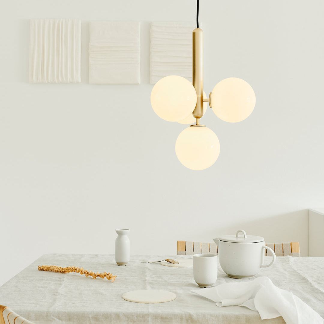 Hailie Minimalism Metal Glass Pendant Light Bedroom Living Room