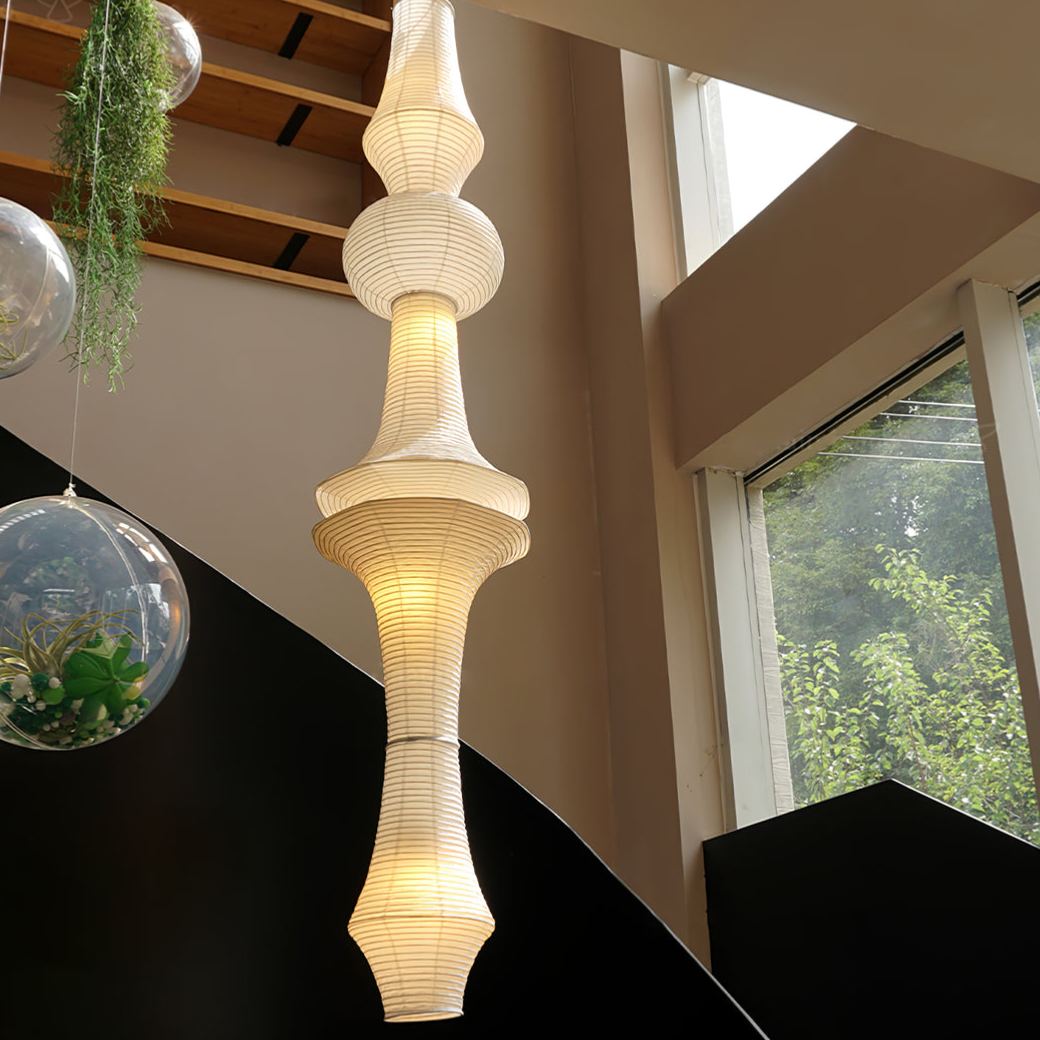 Renée Geometric Style Metal Paper Pendant Light Bedroom Living Room