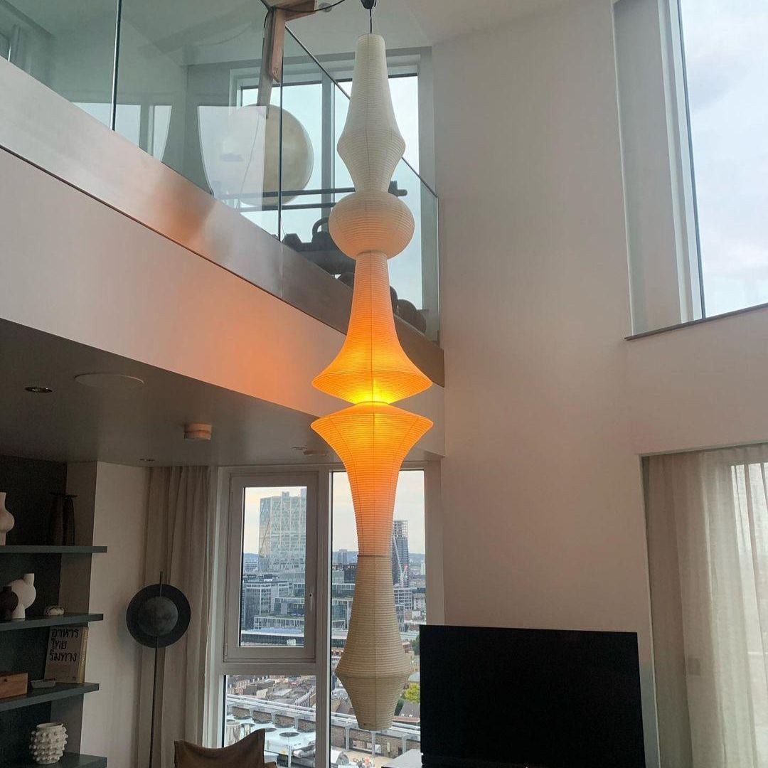 Renée Geometric Style Metal Paper Pendant Light Bedroom Living Room