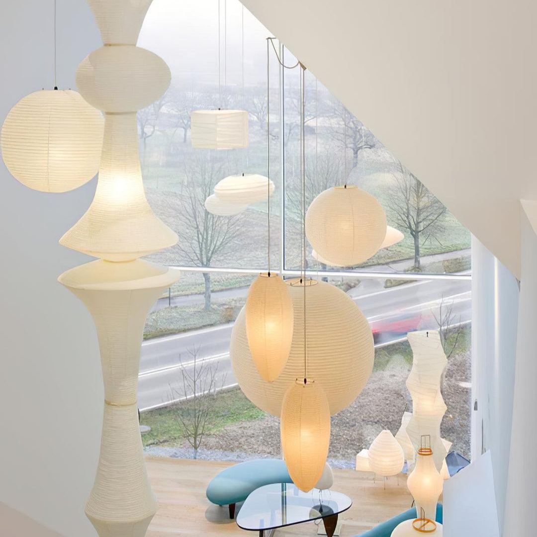 Renée Geometric Style Metal Paper Pendant Light Bedroom Living Room