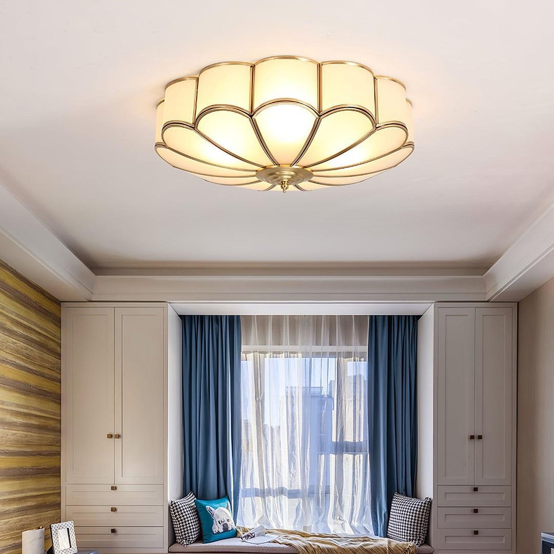 Alessio Modern Metal Glass Ceiling Lamp Bedroom Living Room