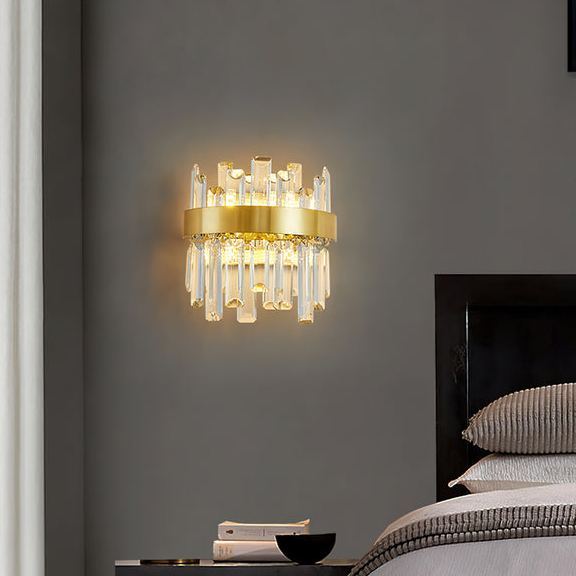 Herbert Classical Urban Crystal  Metal Wall Lamp Bedroom  Dining Room