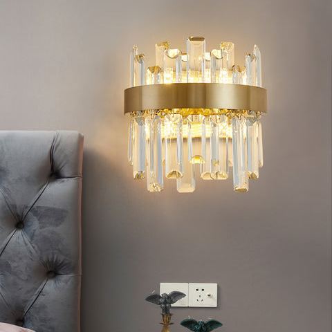 Herbert Classical Urban Crystal  Metal Wall Lamp Bedroom  Dining Room