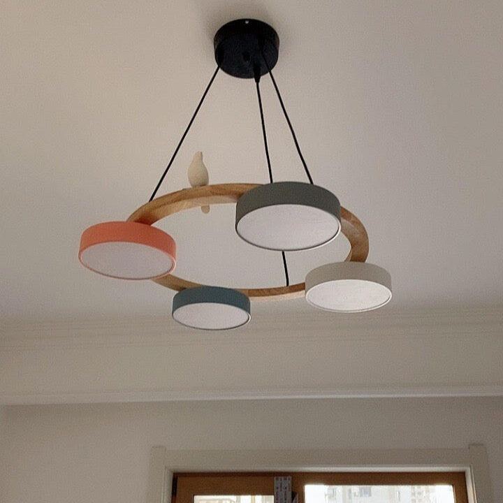 Morandi Modern Metal Wood Resin Acrylic Chandelier Dining Room Bedroom