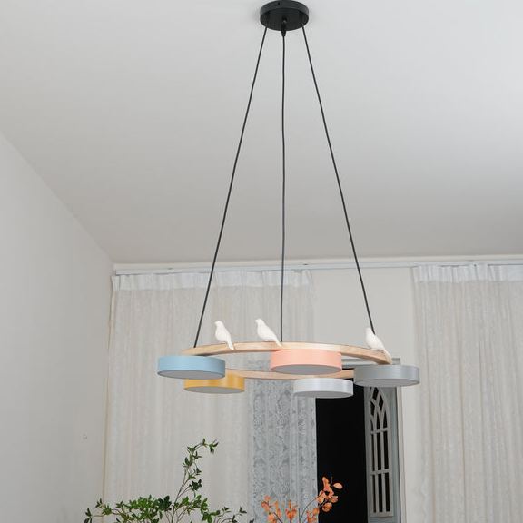 Morandi Modern Metal Wood Resin Acrylic Chandelier Dining Room Bedroom
