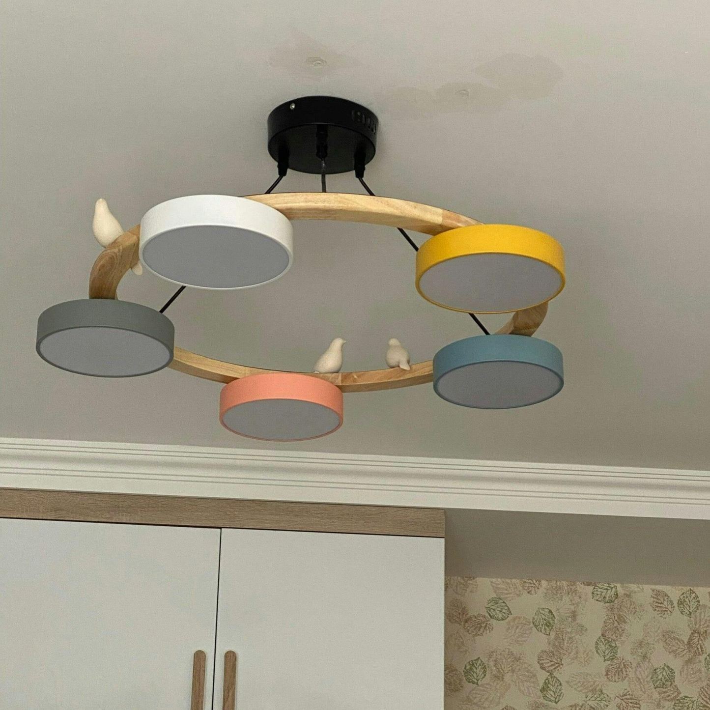 Morandi Modern Metal Wood Resin Acrylic Chandelier Dining Room Bedroom