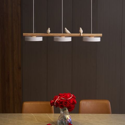 Morandi Modern Metal Wood Resin Acrylic Pendant Light Dining Room Bedroom