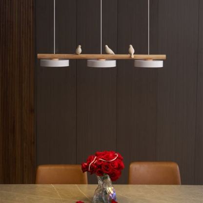 Morandi Modern Metal Wood Resin Acrylic Pendant Light Dining Room Bedroom