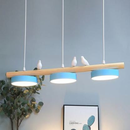 Morandi Modern Metal Wood Resin Acrylic Pendant Light Dining Room Bedroom