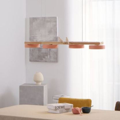Morandi Modern Metal Wood Resin Acrylic Pendant Light Dining Room Bedroom