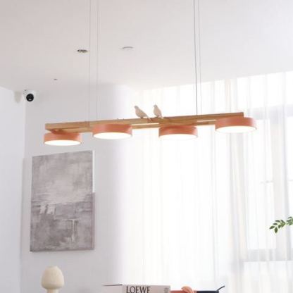 Morandi Modern Metal Wood Resin Acrylic Pendant Light Dining Room Bedroom