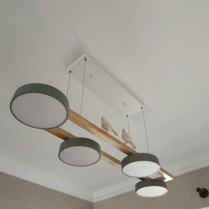 Morandi Modern Metal Wood Resin Acrylic Pendant Light Dining Room Bedroom