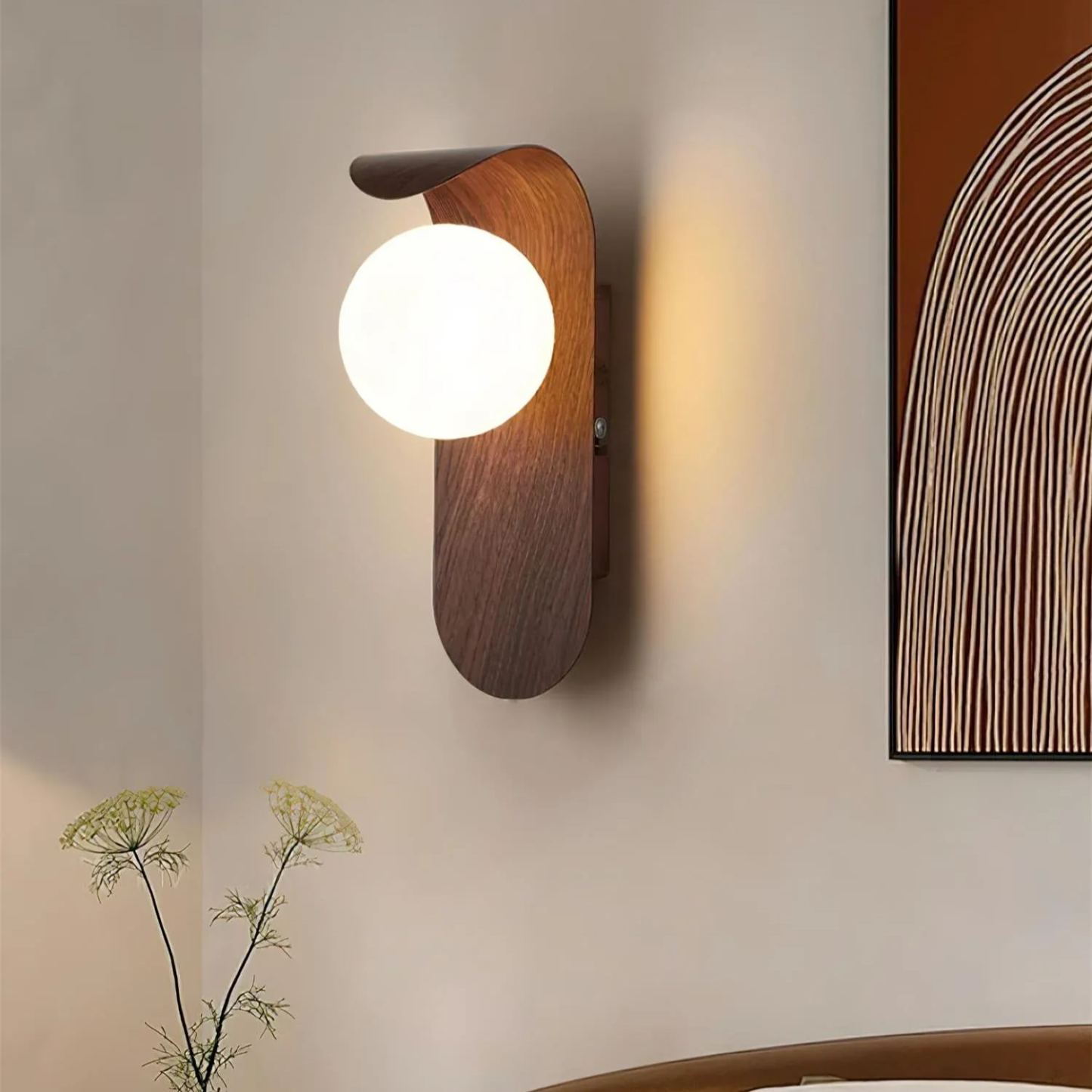 Muto Modern Walnut Ceiling Lamp Bedroom Dining Room