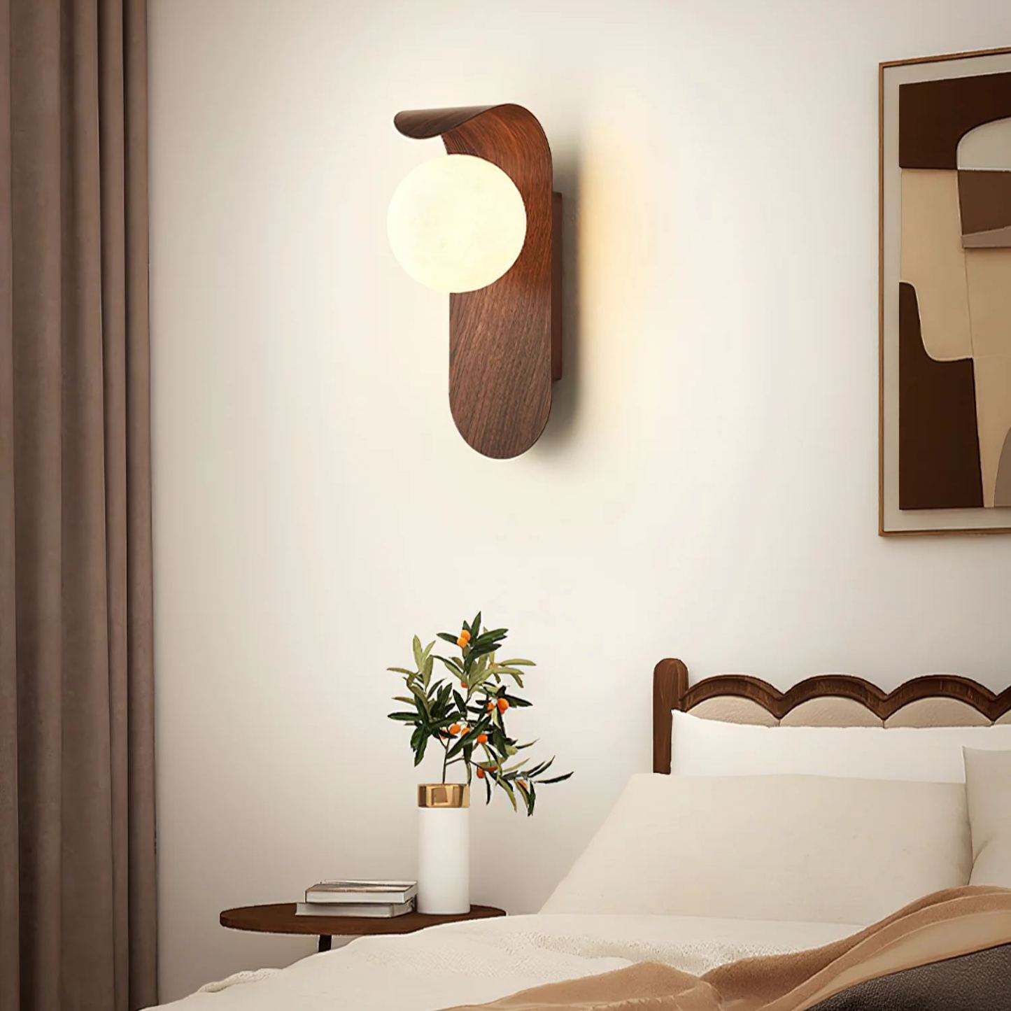 Muto Modern Walnut Ceiling Lamp Bedroom Dining Room