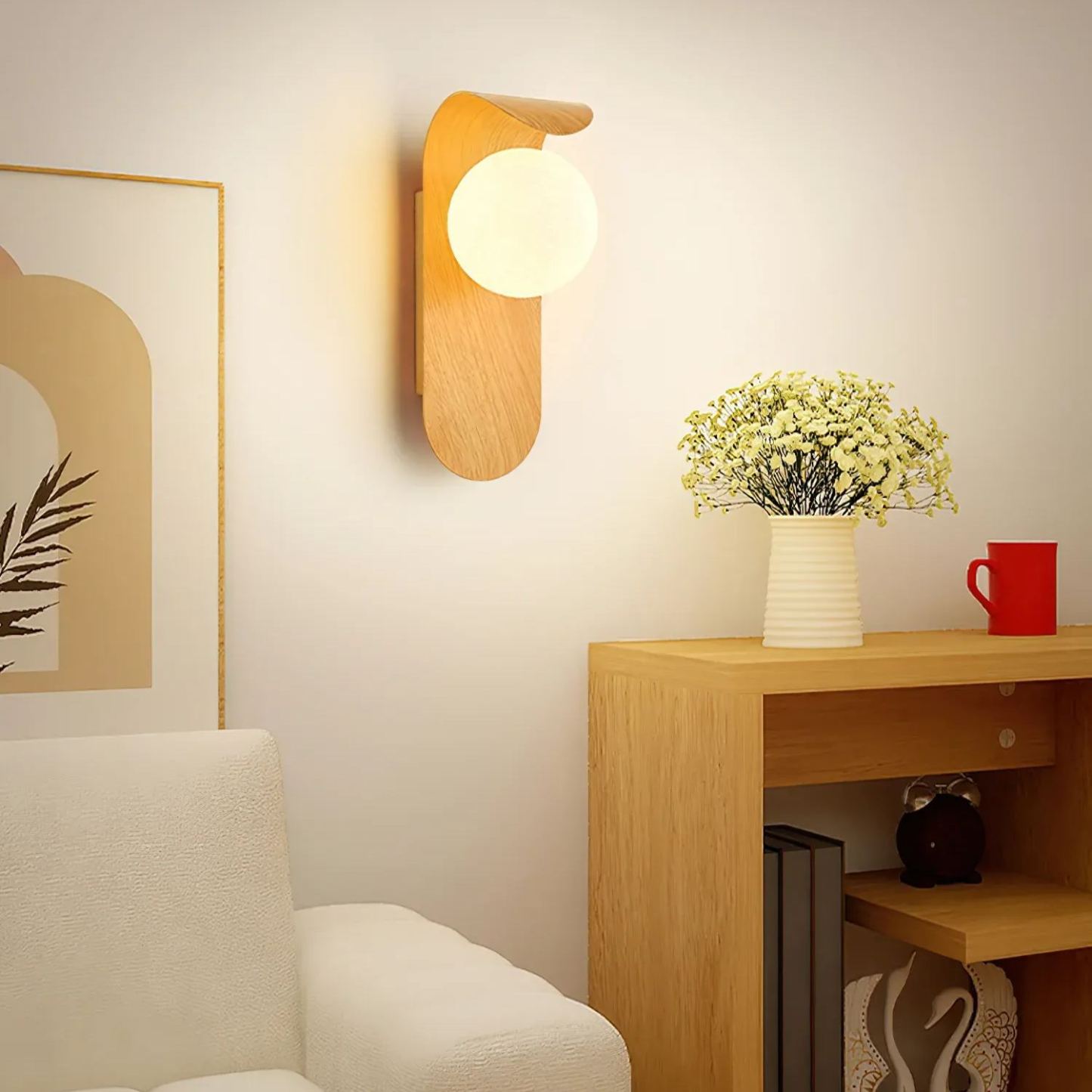 Muto Modern Walnut Ceiling Lamp Bedroom Dining Room