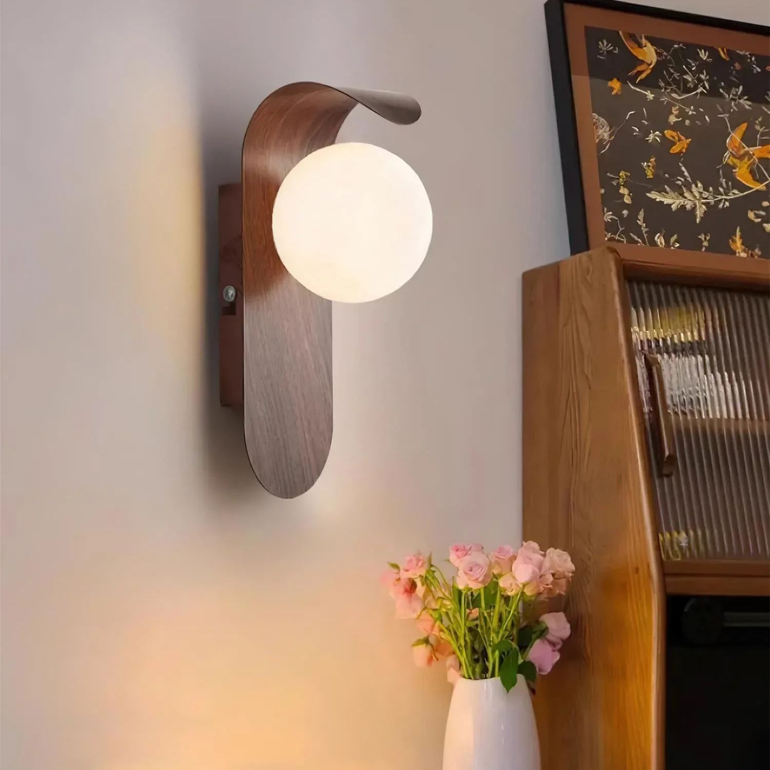 Muto Modern Walnut Ceiling Lamp Bedroom Dining Room