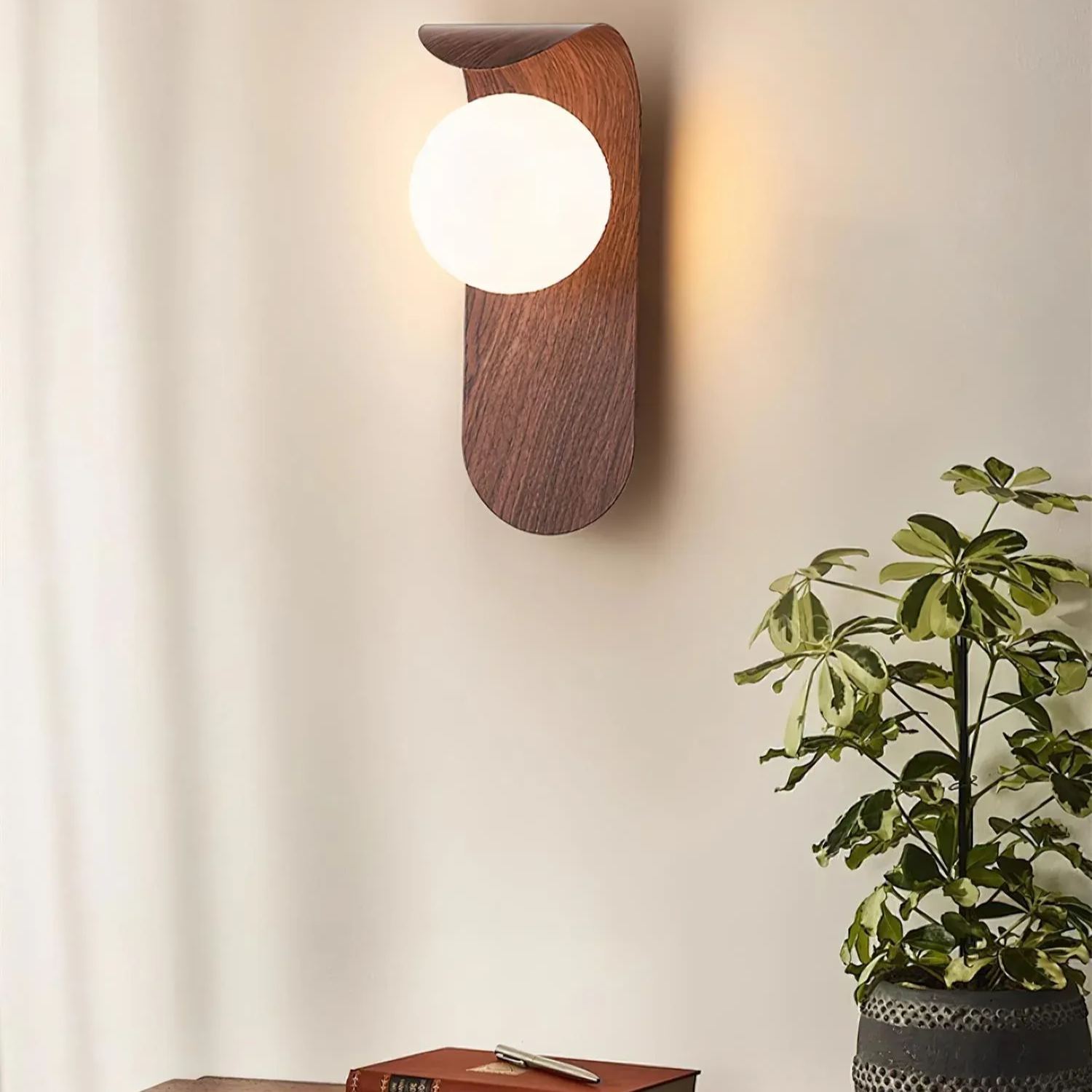 Muto Modern Walnut Ceiling Lamp Bedroom Dining Room