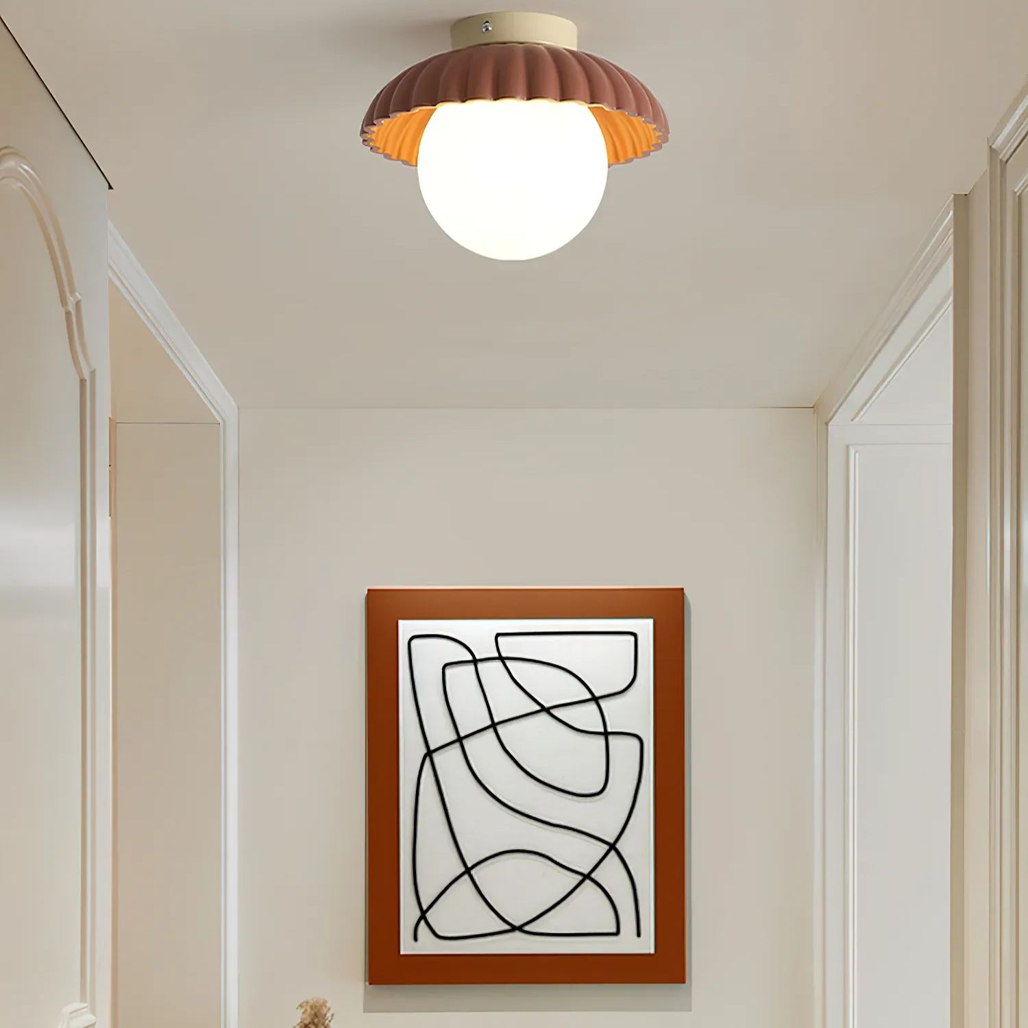 Hailie Vintage Brown Green Ceiling Light Bedroom Dining Room
